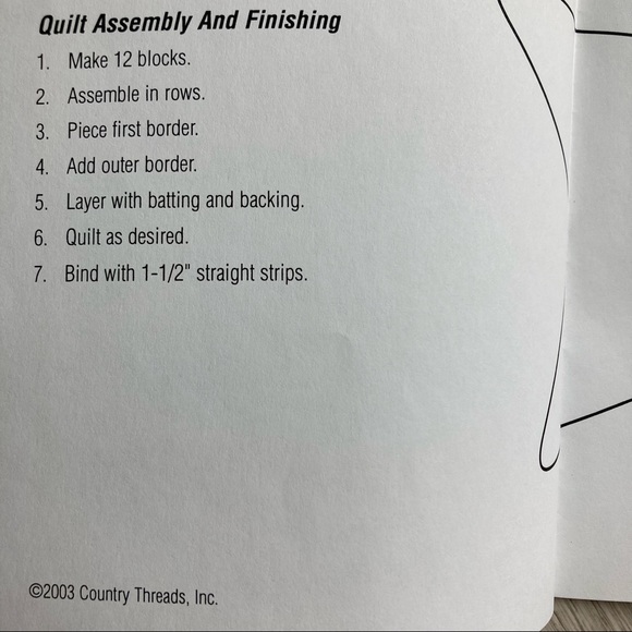 Quilt Pattern - Country Threads Wild Rice 45” x 57” Easy Primitive Style Design - Picture 4 of 6